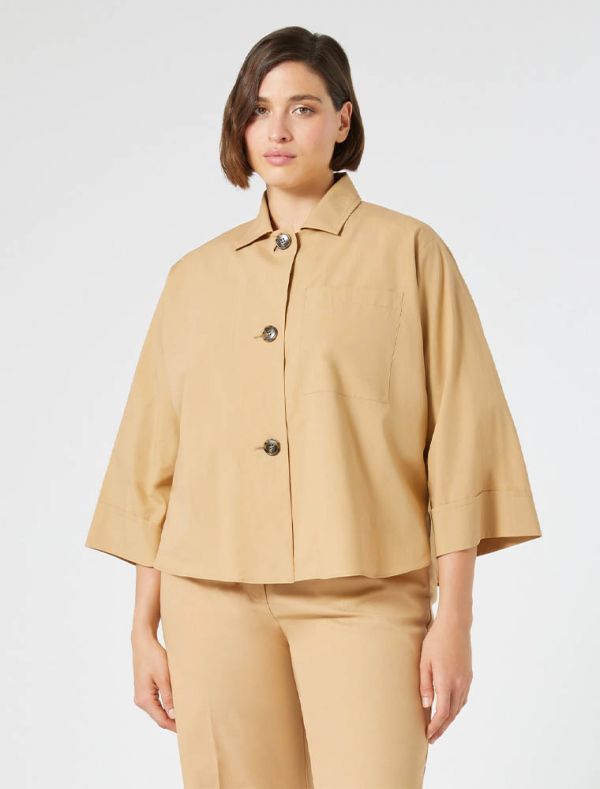 Camicia manica lunga curvy Persona Now - nocciola