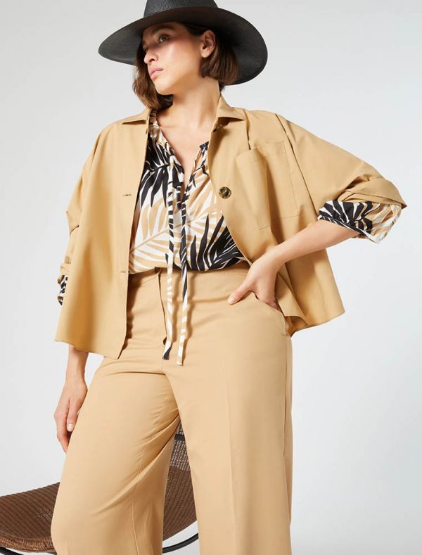 Camicia manica lunga curvy Persona Now - nocciola