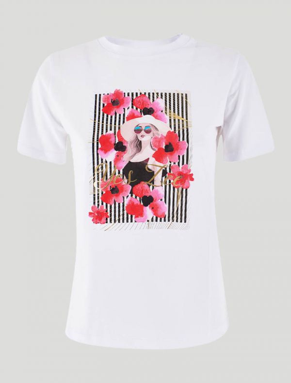 T-shirt manica corta Yes Zee - bianco