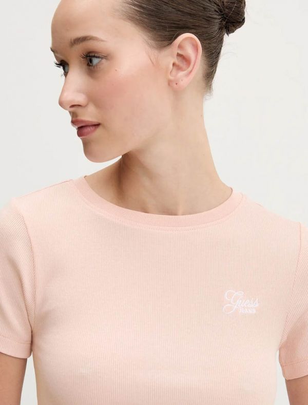 T-shirt manica corta Guess Jeans - rosa chiaro