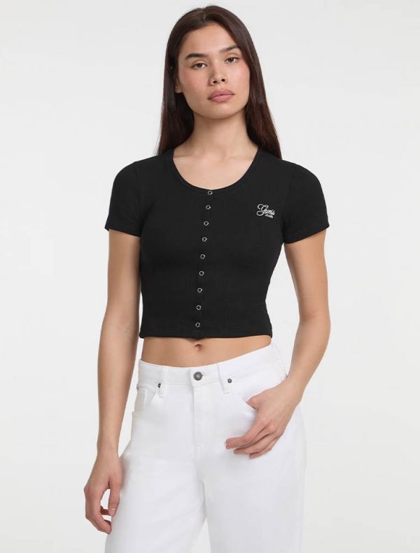 T-shirt manica corta Guess Jeans - nero