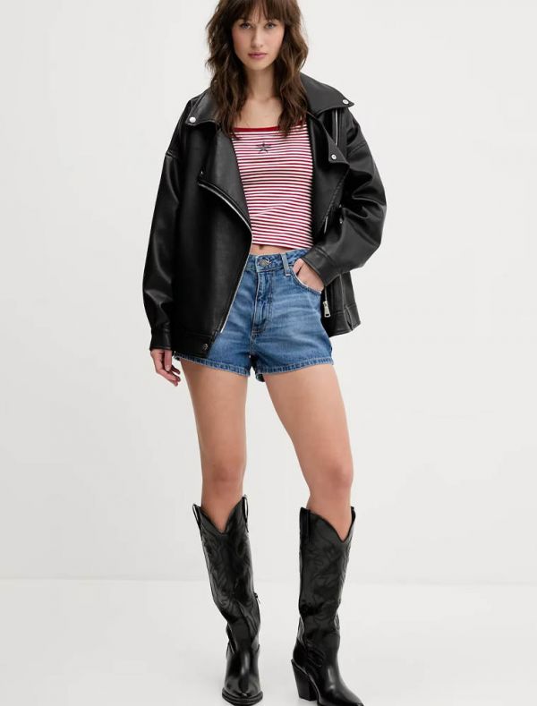 Top Guess Jeans - bianco rosso