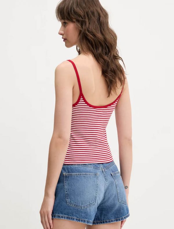 Top Guess Jeans - bianco rosso
