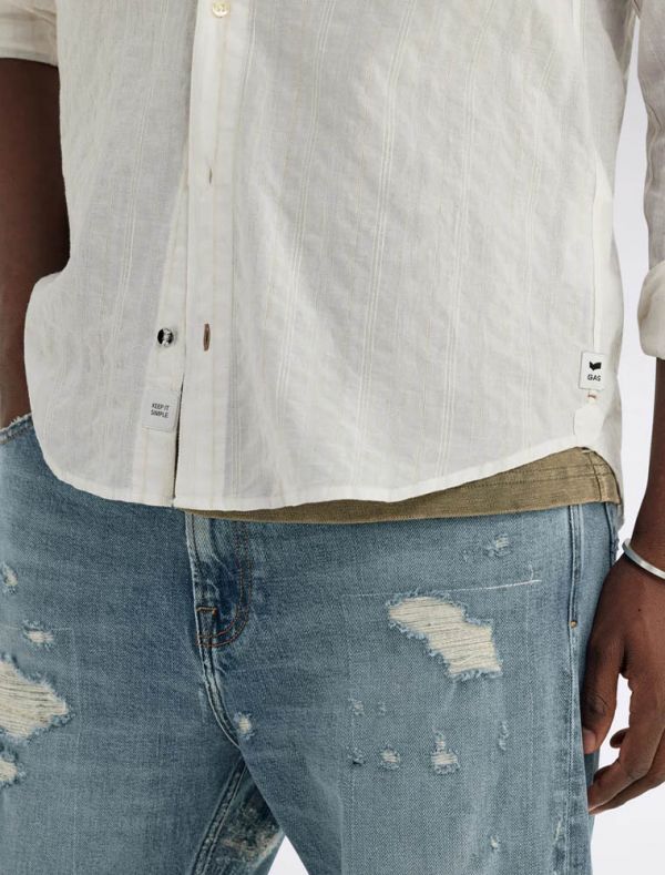 Camicia manica lunga casual Gas - bianco