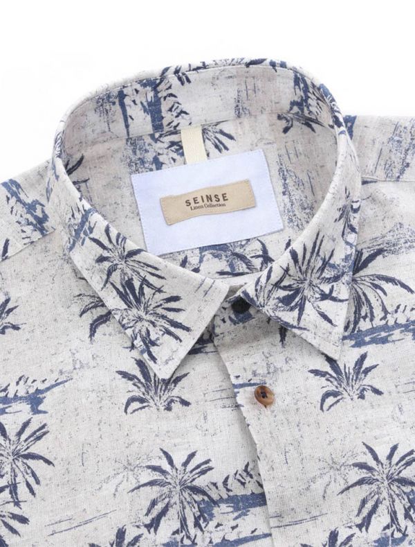 Camicia manica corta Sseinse - beige blu