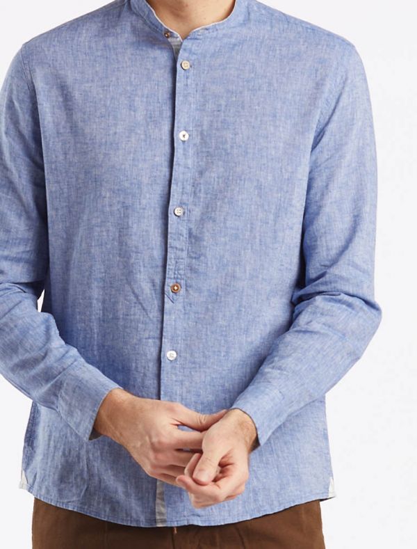 Camicia manica lunga lino Seinse - blu navy