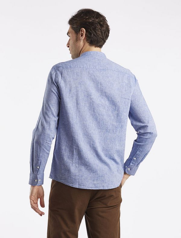 Camicia manica lunga lino Seinse - blu navy