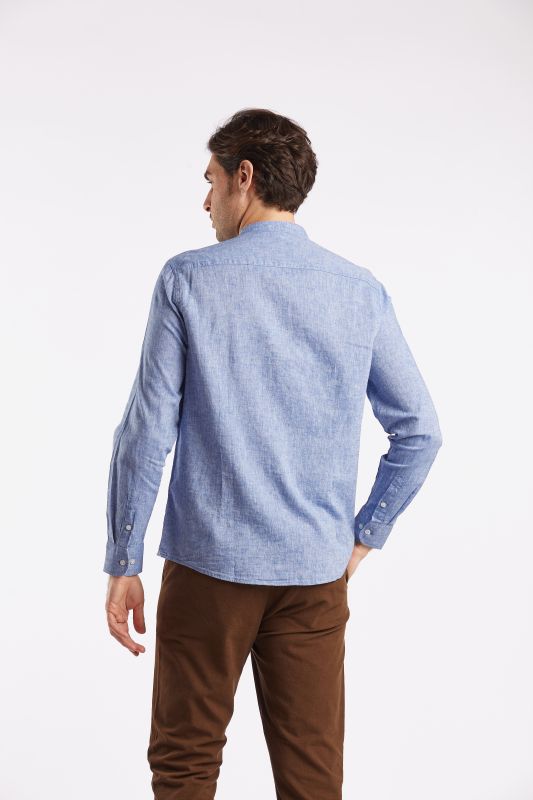 Camicia manica lunga lino Seinse - blu navy