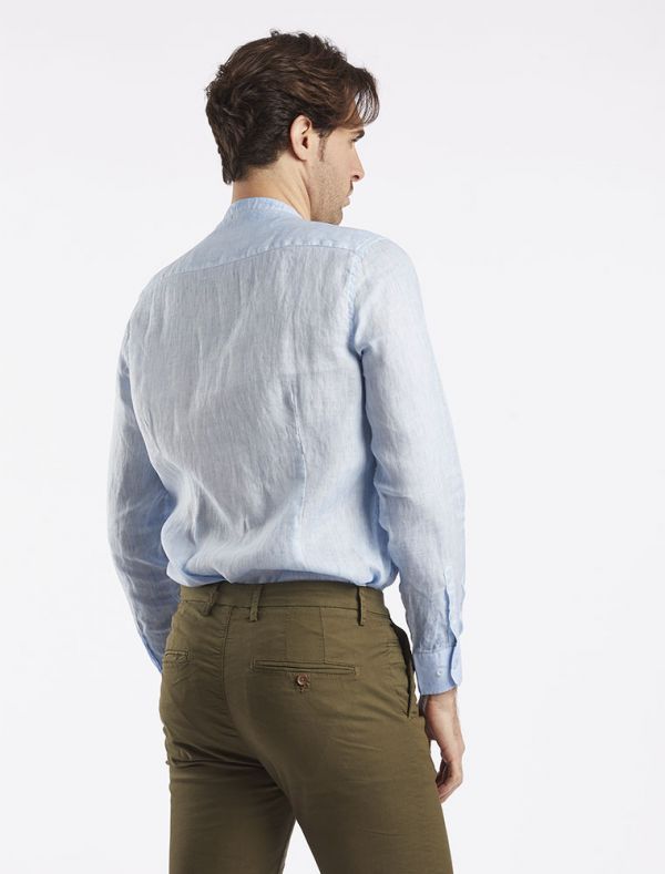 Camicia manica lunga lino Seinse - celeste