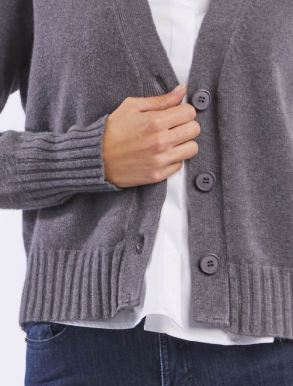 Cardigan Knit - San Babila - piombo