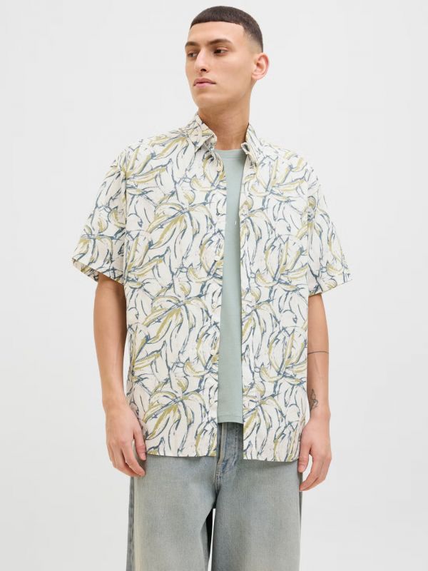 Camicia manica corta casual Jack & Jones - cloud dancer