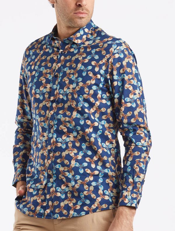 Camicia manica lunga casual Over-d - blu