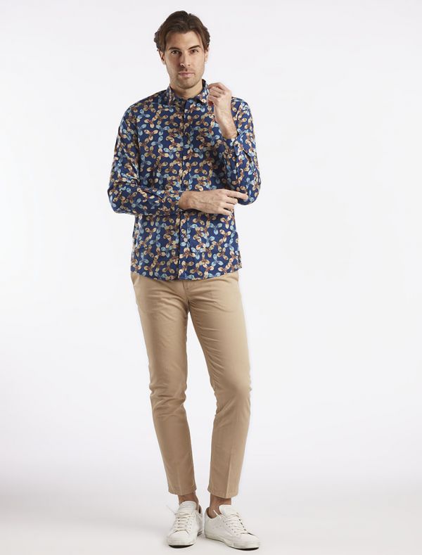 Camicia manica lunga casual Over-d - blu