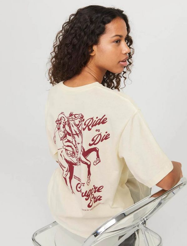 T-shirt manica corta Jjxx - beige rosso