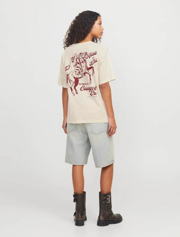 T-shirt manica corta Jjxx - beige rosso