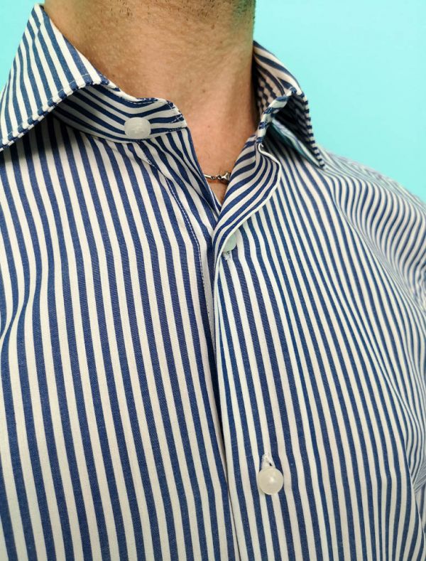 Camicia manica lunga Bottega Artigiana - blu bianco