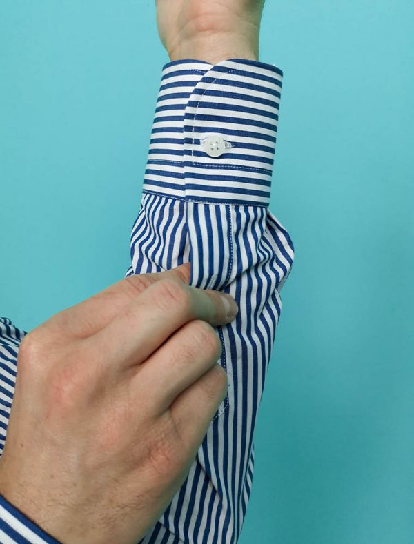 Camicia manica lunga Bottega Artigiana - blu bianco