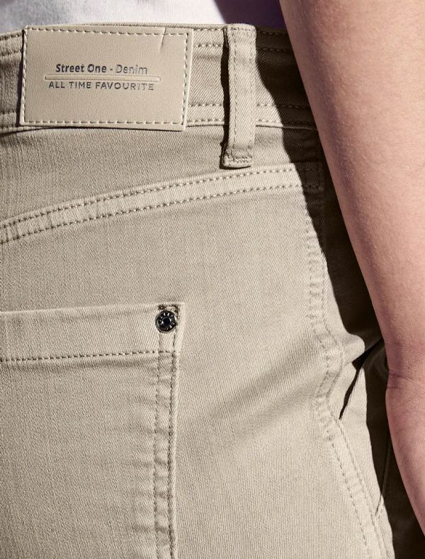 Pantalone curvy Street One - beige