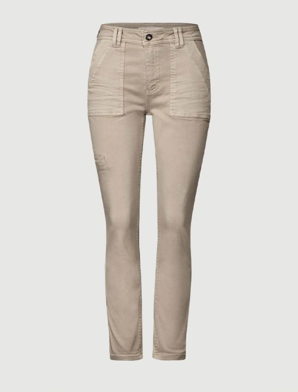 Pantalone curvy Street One - beige