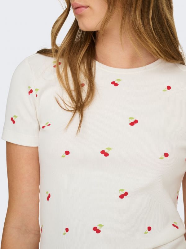 T-shirt manica corta Only - ciliegia
