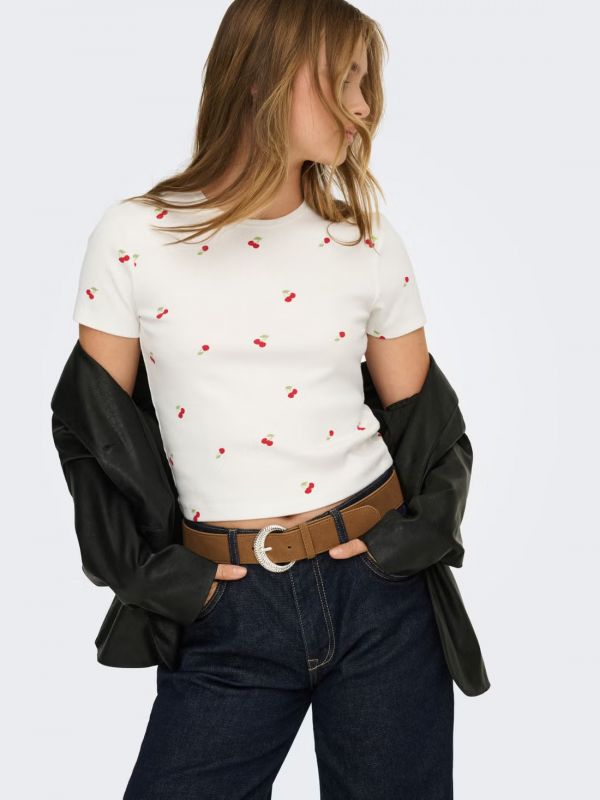 T-shirt manica corta Only - ciliegia