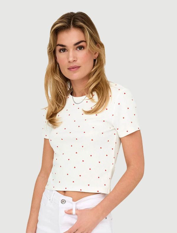 T-shirt manica corta Only - cuore