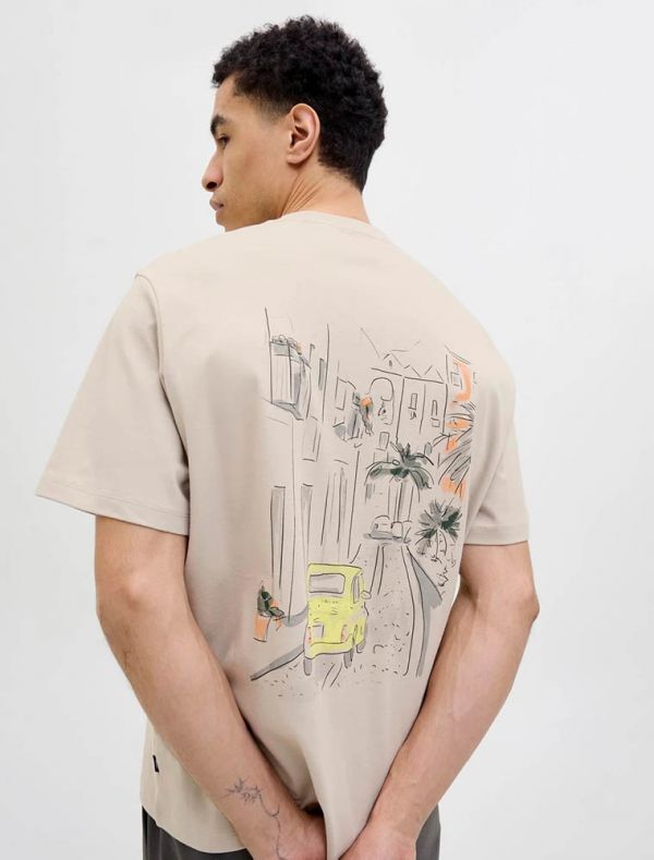 T-shirt manica corta Jack & Jones - sabbia
