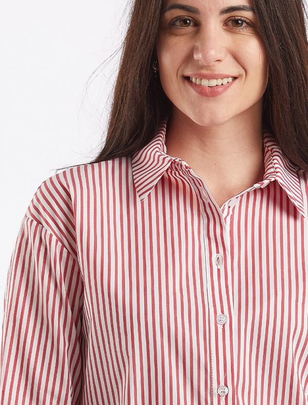 Camicia manica lunga giovane San Babila - bianco bordeaux
