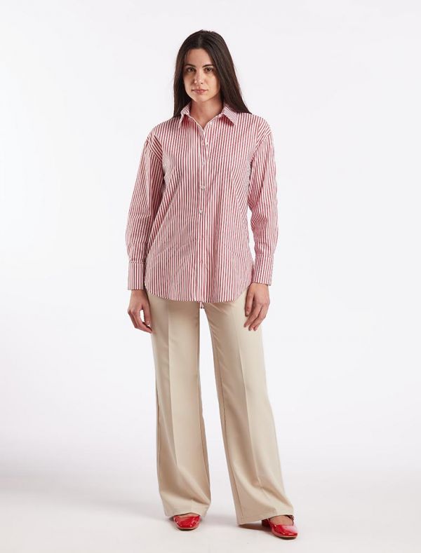 Camicia manica lunga giovane San Babila - bianco bordeaux