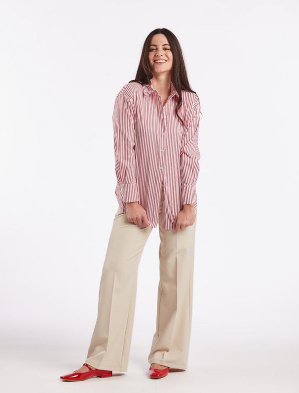 Camicia manica lunga giovane San Babila - bianco bordeaux
