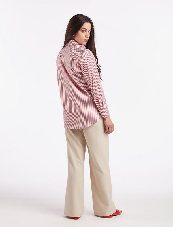 Camicia manica lunga giovane San Babila - bianco bordeaux