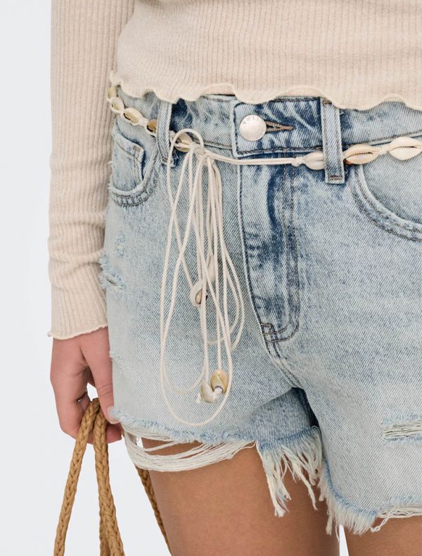 Pantalone corto Only - light blue denim