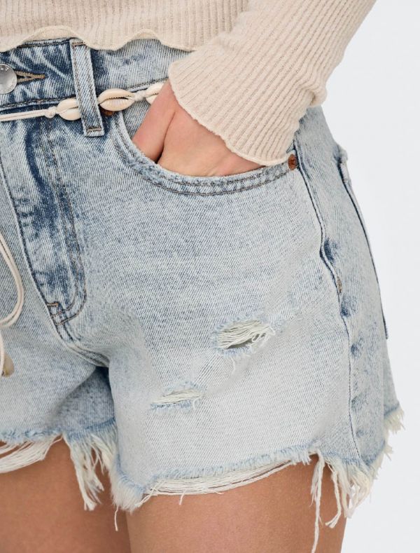 Pantalone corto Only - light blue denim