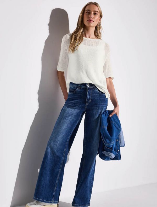 Maglia manica corta curvy Street One - bianco