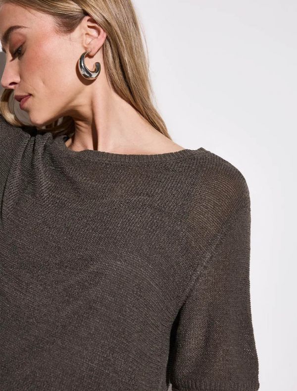 Maglia manica corta curvy Street One - moro