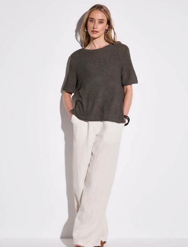 Maglia manica corta curvy Street One - moro