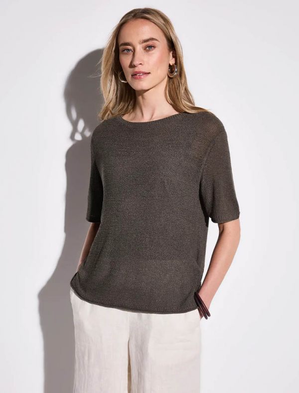 Maglia manica corta curvy Street One - moro