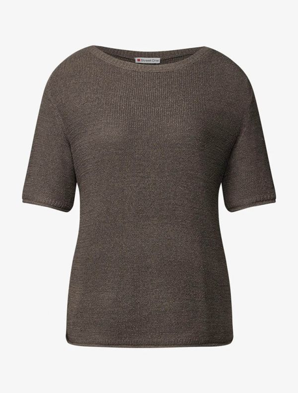Maglia manica corta curvy Street One - moro