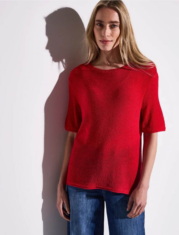 Maglia manica corta curvy Street One - rosso