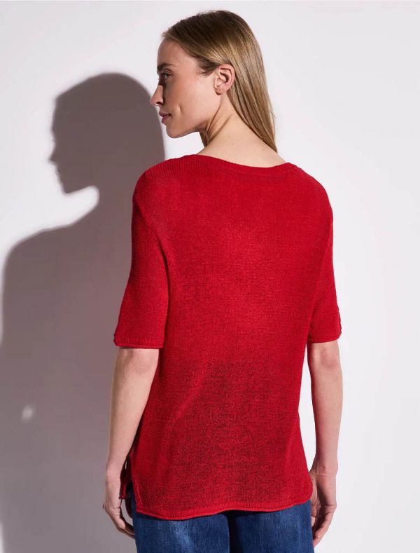 Maglia manica corta curvy Street One - rosso