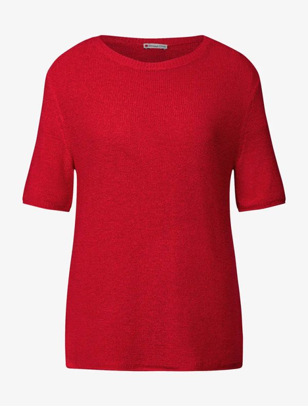 Maglia manica corta curvy Street One - rosso