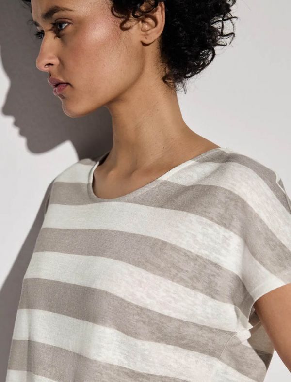 T-shirt manica corta Street One - beige bianco