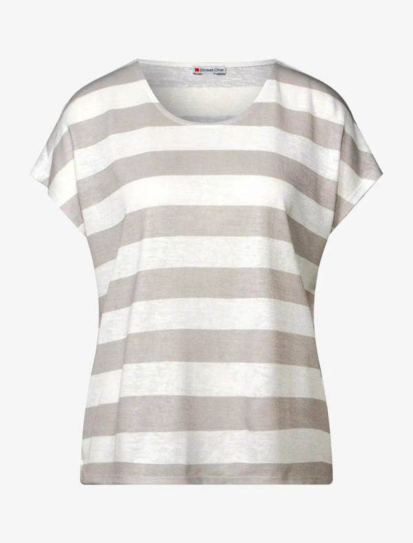 T-shirt manica corta Street One - beige bianco