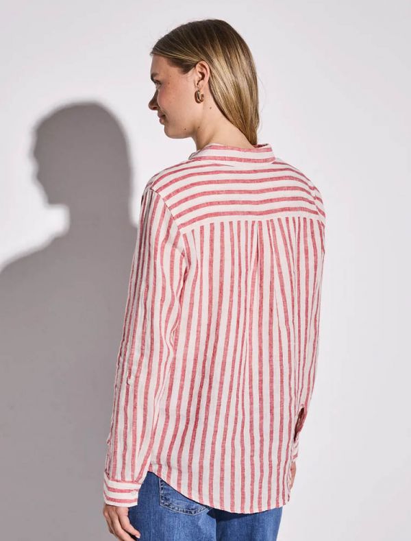Camicia manica lunga Street One - rosso bianco