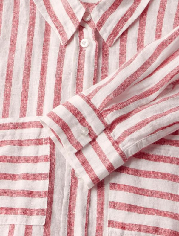 Camicia manica lunga Street One - rosso bianco