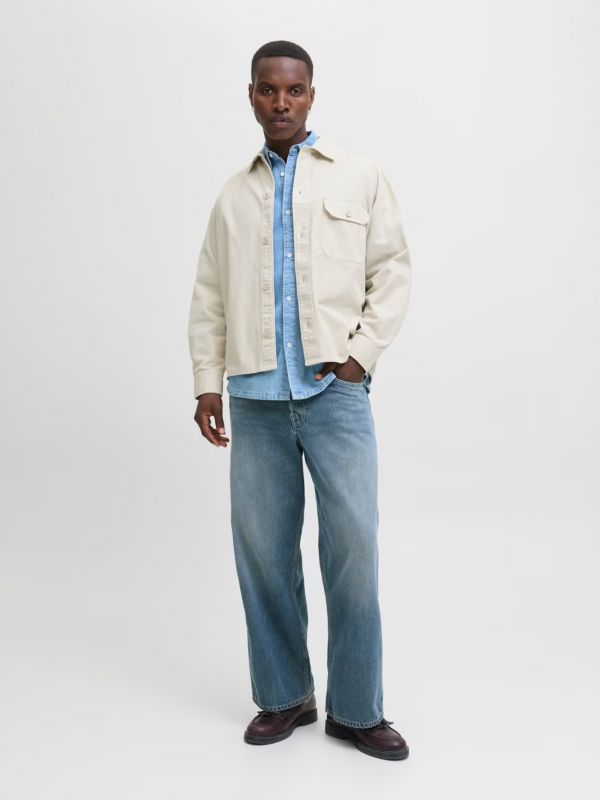 Camicia manica lunga casual Jack & Jones - panna