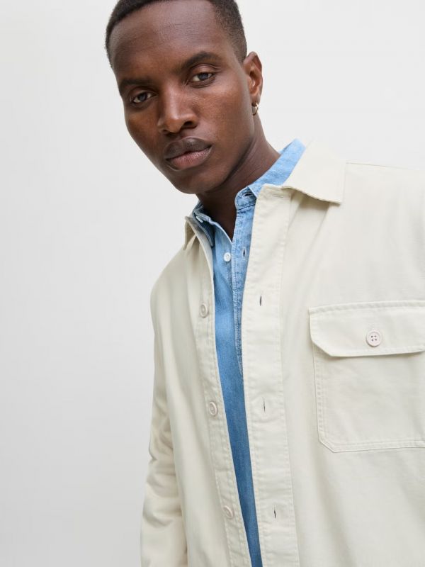 Camicia manica lunga casual Jack & Jones - panna