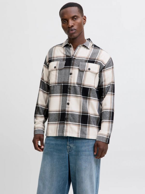 Camicia manica lunga flanella Jack & Jones - ecru