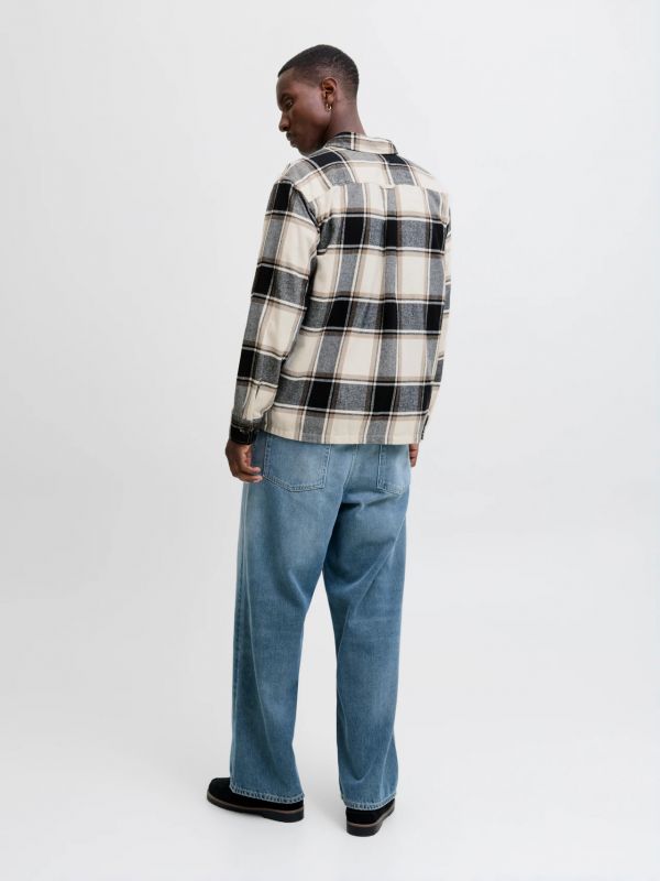 Camicia manica lunga flanella Jack & Jones - ecru