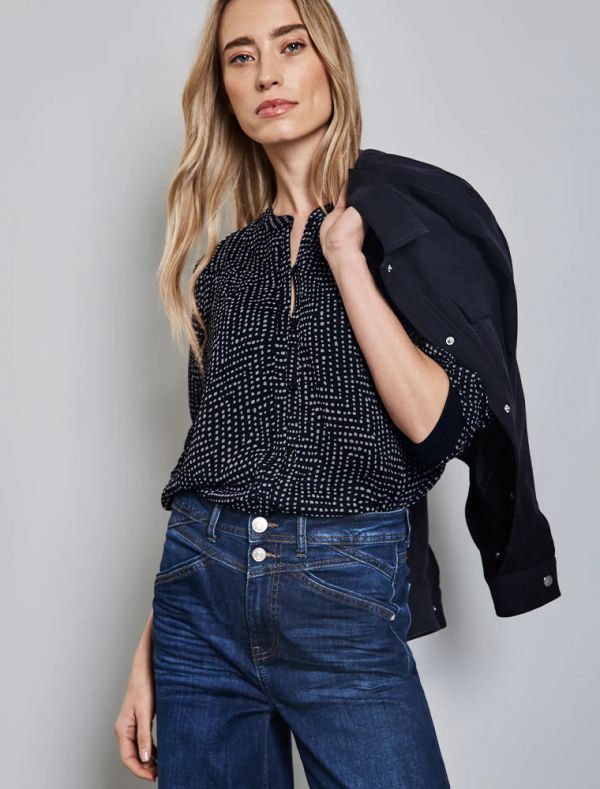 Camicia manica lunga Street One - blu bianco